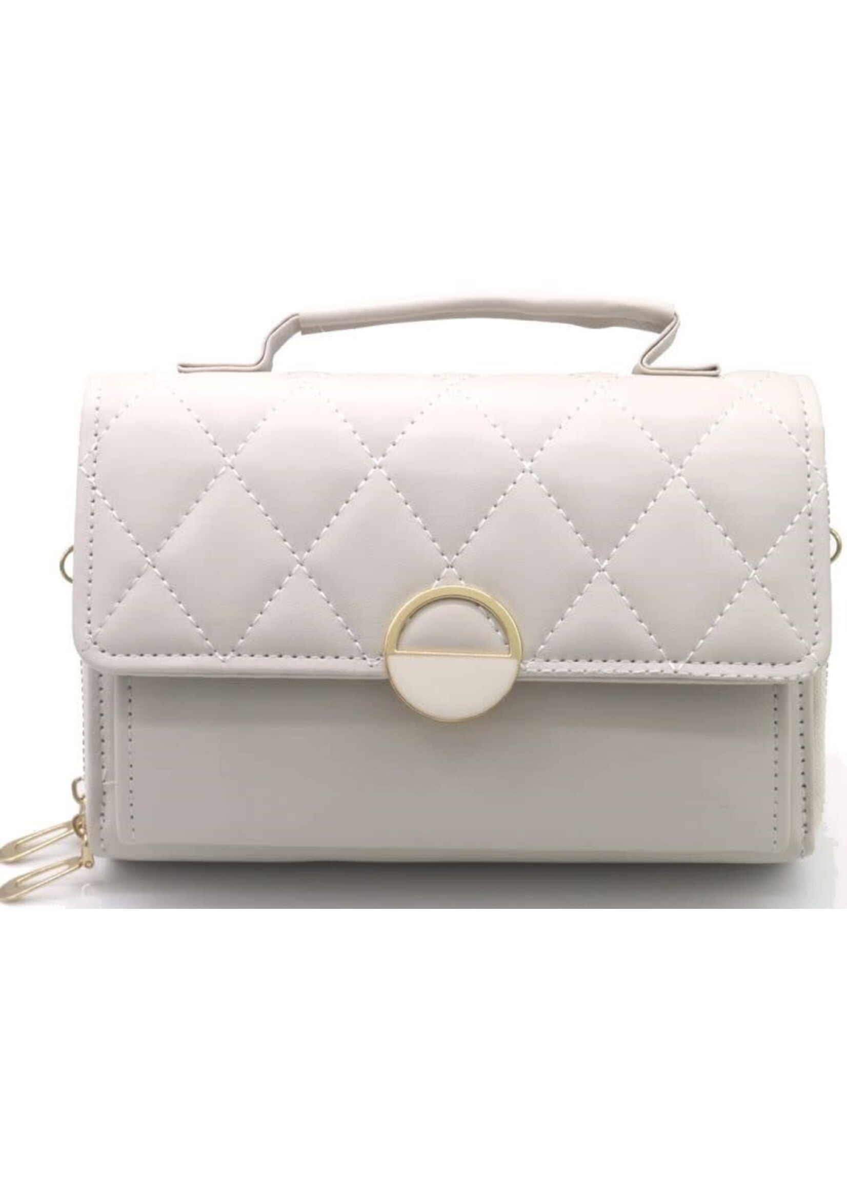 Tasje off white met breed hengsel