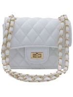 Tasje Velvet wit met gouden hengsel