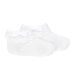 Condor Condor sokje off white met kant/strik/parel