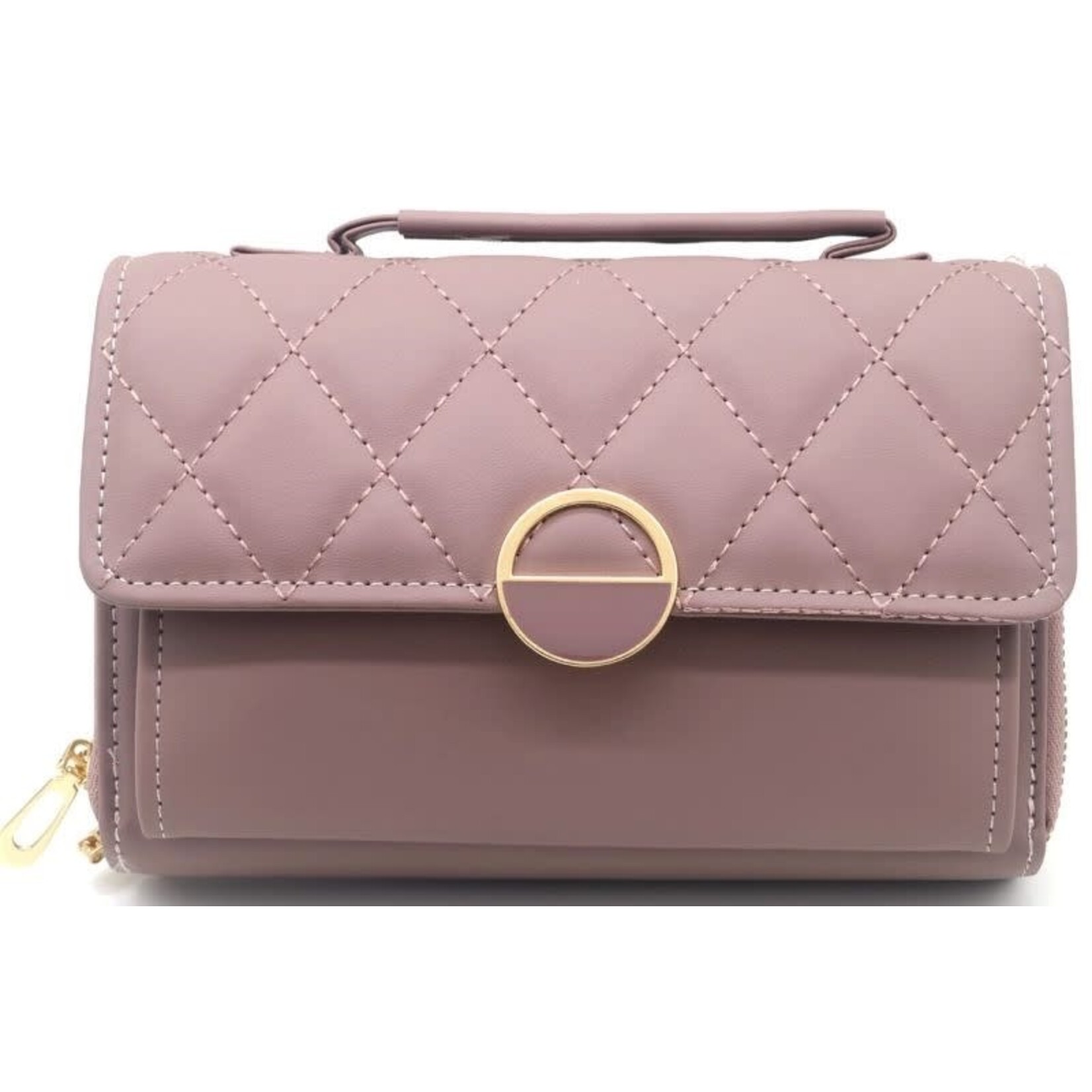 Tasje donker oud rose met breed hengsel