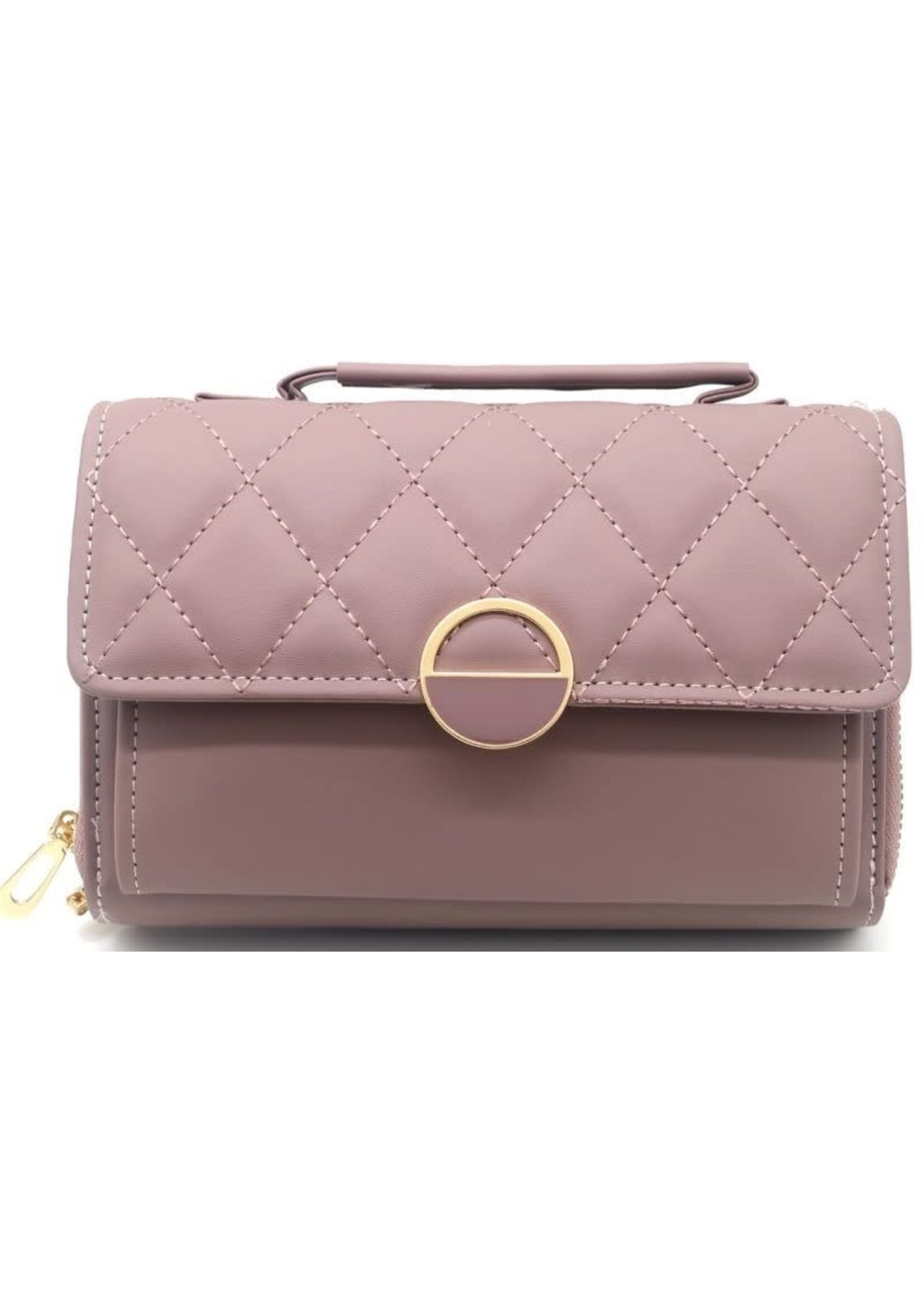 Tasje donker oud rose met breed hengsel