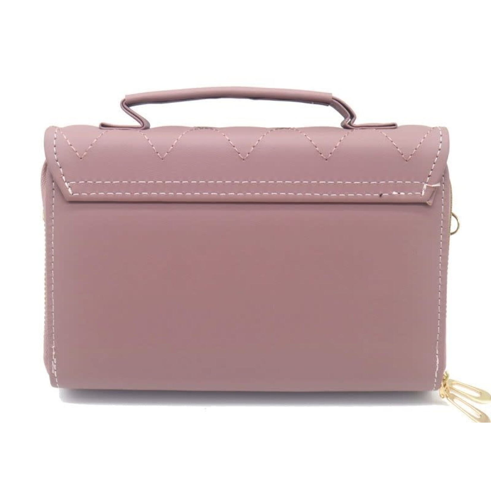 Tasje donker oud rose met breed hengsel