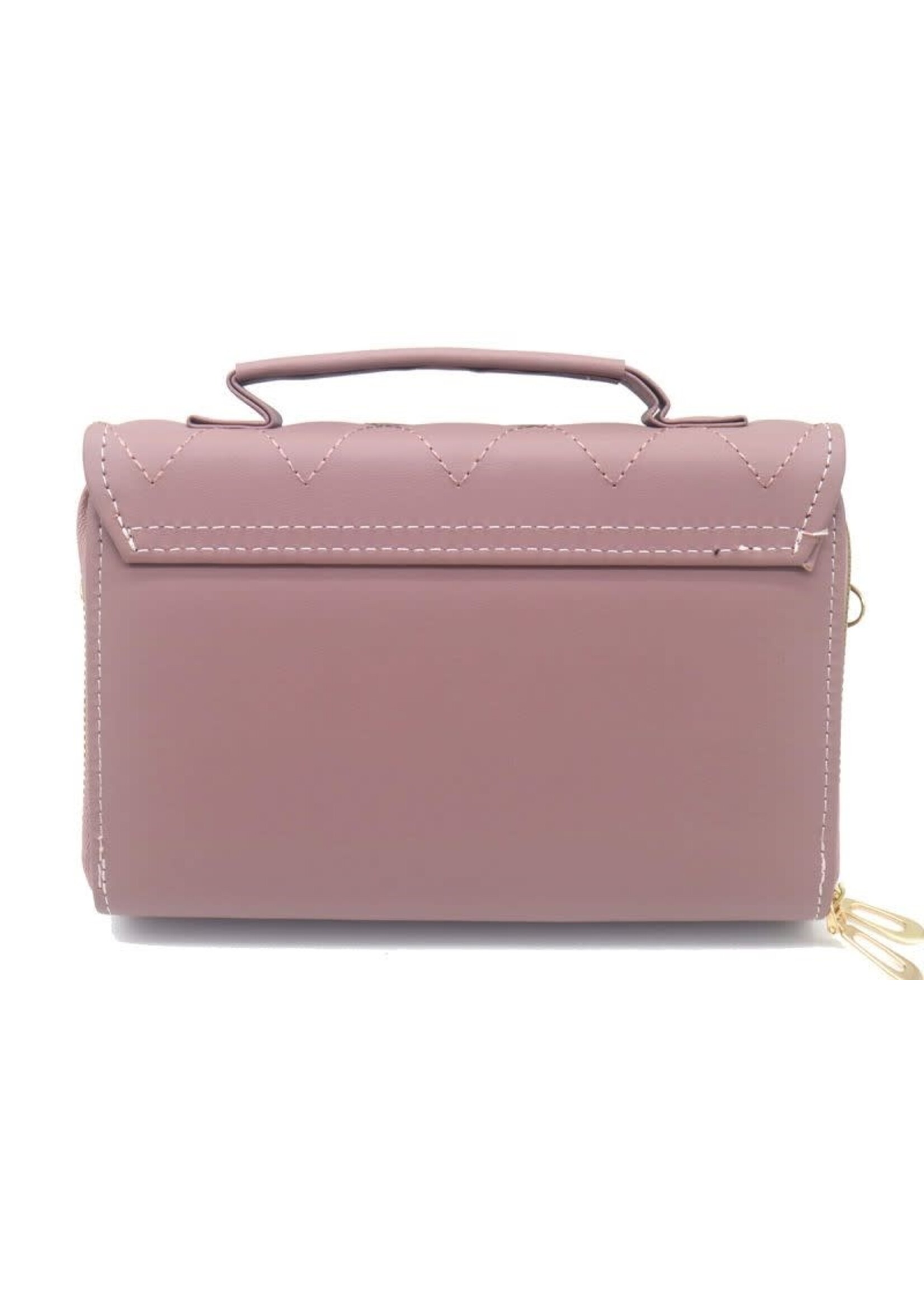 Tasje donker oud rose met breed hengsel