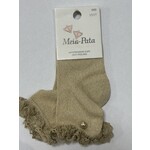 Meia Pata Meia Pata Short Socks With Lace and Pearl Botton 33 Gold Lurex 33