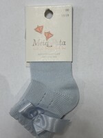 Meia Pata Meia Pata Short Socks Perle Satin Bow 11 Baby Blue