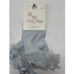 Meia Pata Meia Pata Peaked Short Socks With Tule and Satin Bow Back 11 Baby Blue