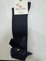 Meia Pata Meia Pata Kneesocks With Satin Bow and Gold Botton 14 Navy Blue