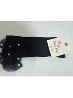 Meia Pata Meia Pata Kneesocks With Tule Bow With Pearls 14 Navy Blue