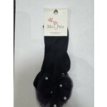Meia Pata Meia Pata Short Socks Tule Bow With Pearls 14 Navy Blue