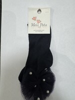 Meia Pata Meia Pata Short Socks Tule Bow With Pearls 14 Navy Blue