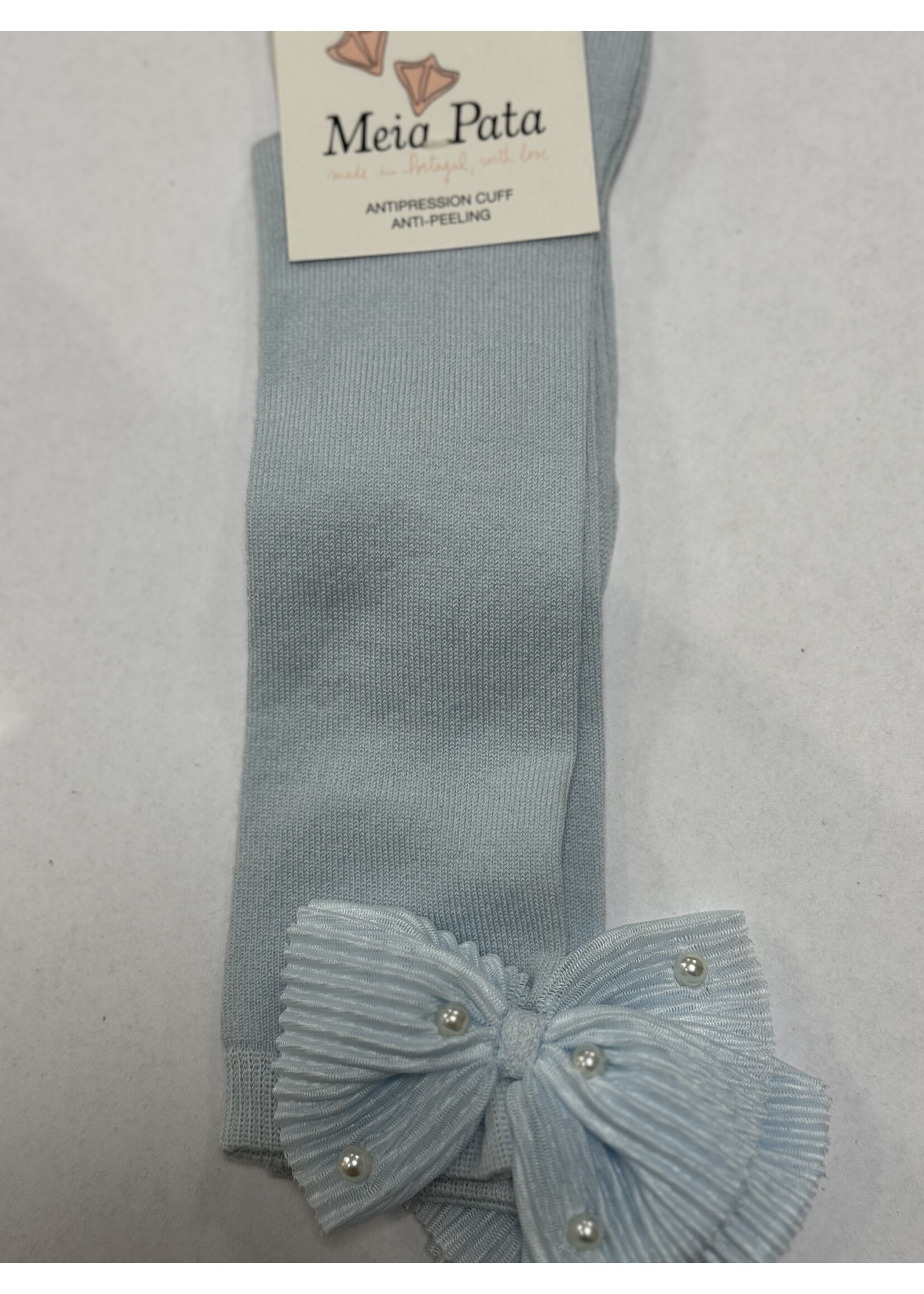 Meia Pata Meia Pata Short Socks Tule Bow With Pearls 11 Baby Blue