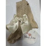 Meia Pata Meia Pata Tights With Satin Bow Side 33 Gold Lurex 33
