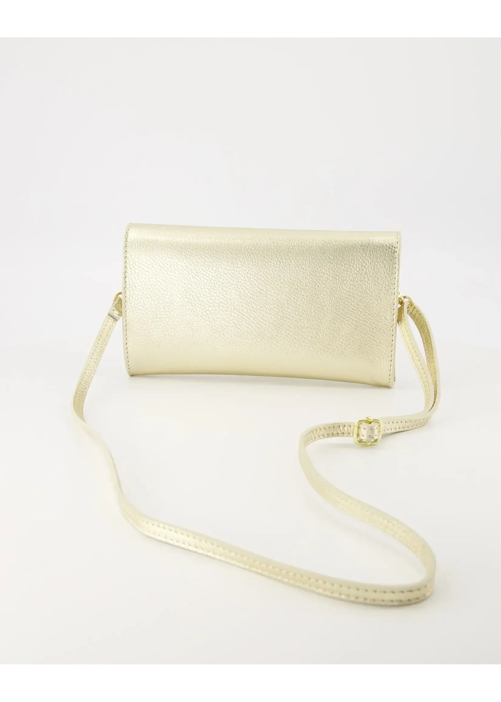 Teatro Tas Leer Classic Grain - - Goud GLITTER GESP