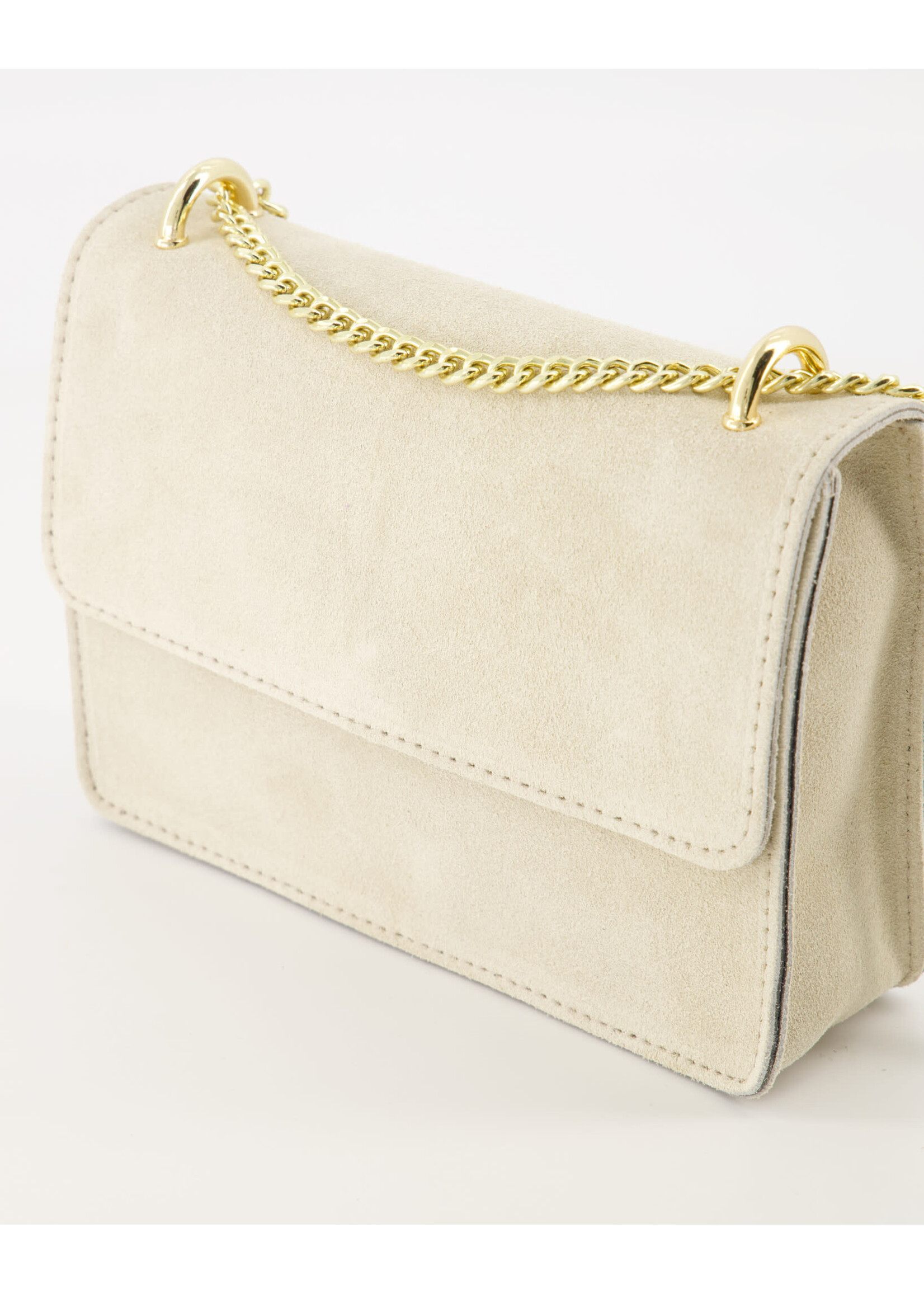 Teatro Tas Suede goud- - met goud hengsel