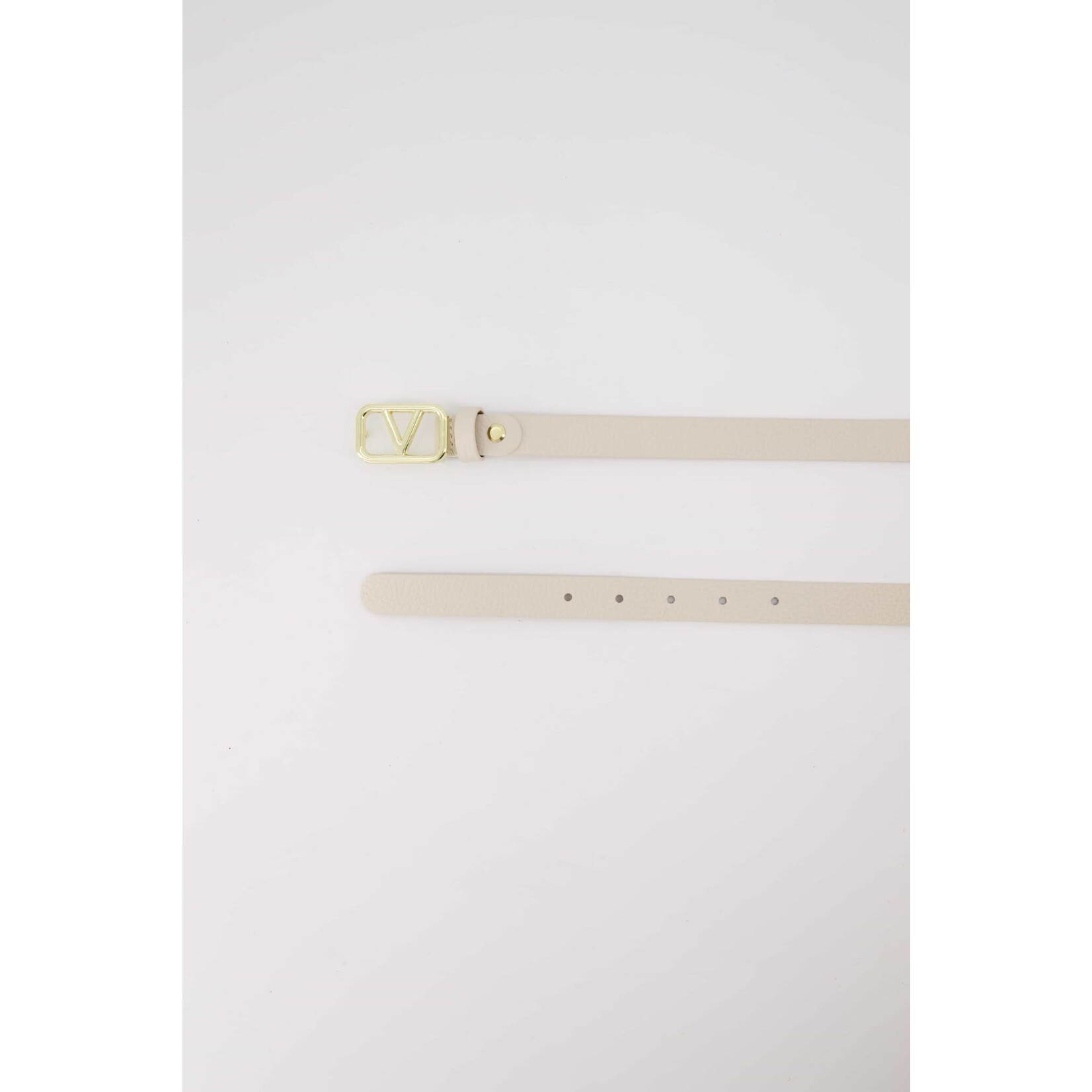 Teatro Riem  leer beige met gouden gespje