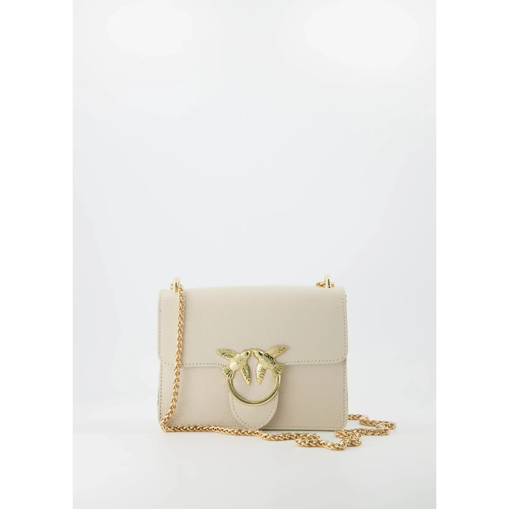 Teatro Tas Leer Beige - - met goud gesp bird