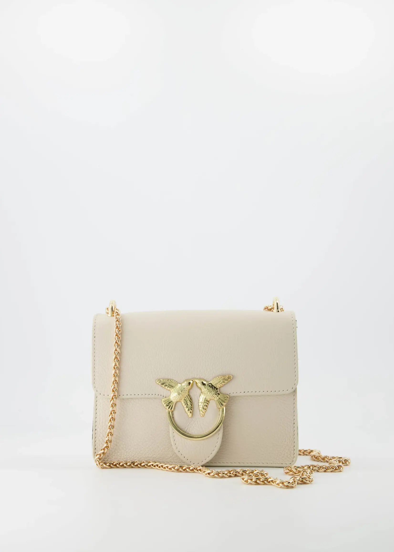 Teatro Tas Leer Beige - - met goud gesp bird