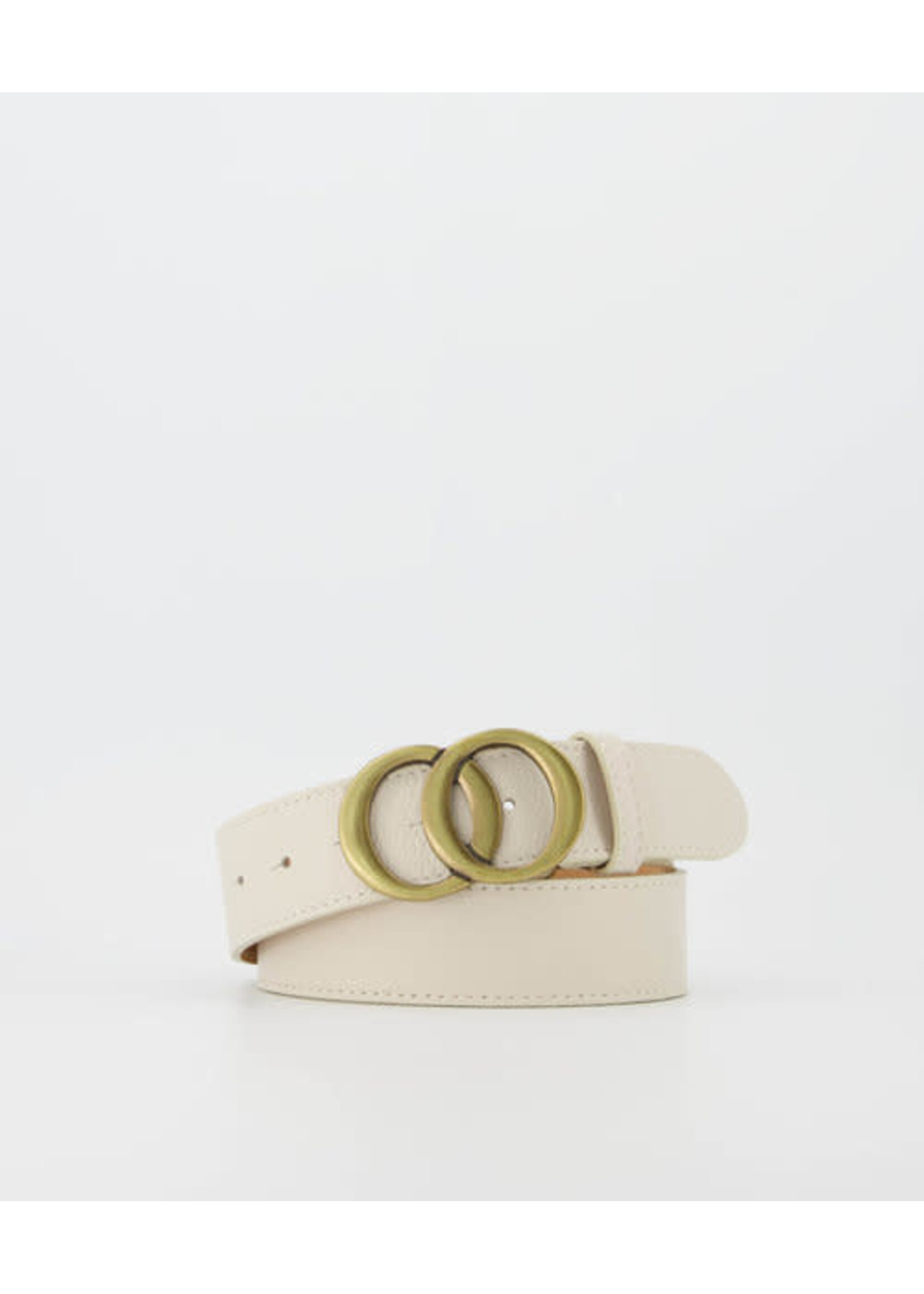 Teatro Riem  leer beige  goud met gouden gesp