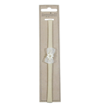 Heppidie haarband smalzand met strikje organza