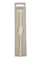 Heppidie haarband smalzand met strikje organza