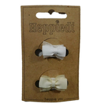 Heppidie  Klittenbandje strikje ribs/organza wit zand