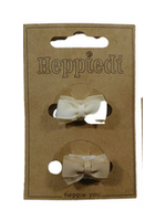 Heppidie  Klittenbandje strikje ribs/organza off white zand