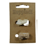 Heppidie  Klittenbandje strikje ribs/organza  zand/off white