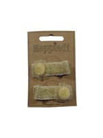 Heppidie  Haarknijper groot lurex met bloem voile ecru