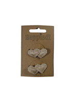 Heppidie    Haarknijper klein 2 hartjes goud/lurex