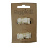 Heppidie    Haarknijper klein strikje ribs/organza ecru