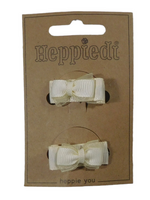 Heppidie    Haarknijper klein strikje ribs/organza ecru