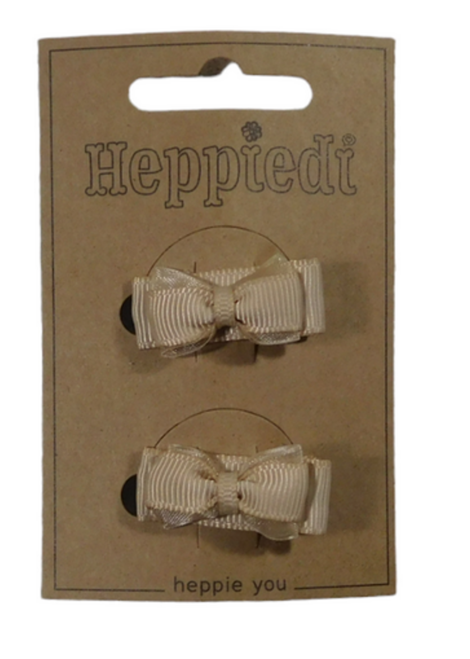 Heppidie    Haarknijper klein strikje ribs/organza zand