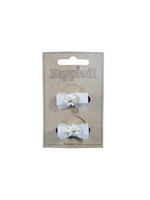 Heppidie Haarknijper klein strikje organza goud  met bloem