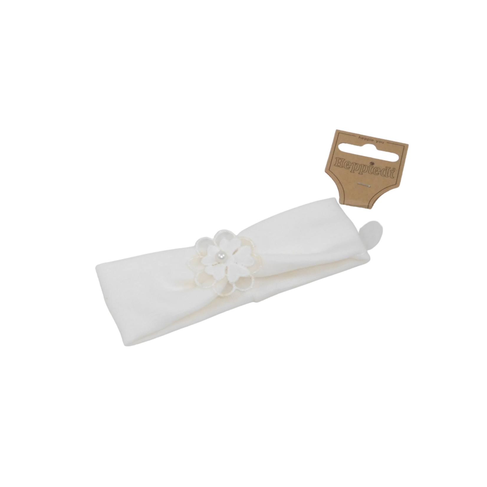 Heppidie  bloem met parel off-white