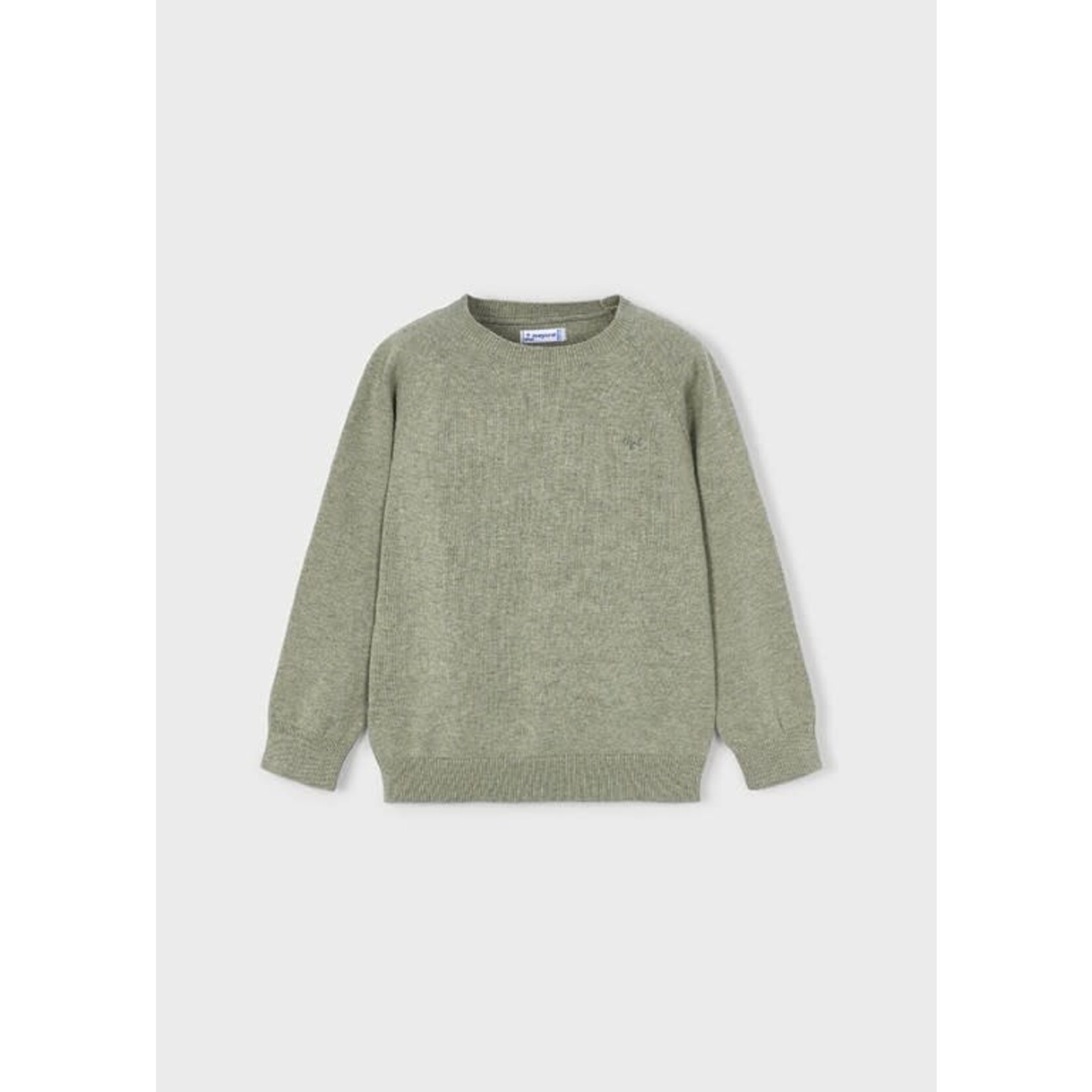 Mayoral Mayoral Basic cotton jumper w/round Pistachio - 25 00323