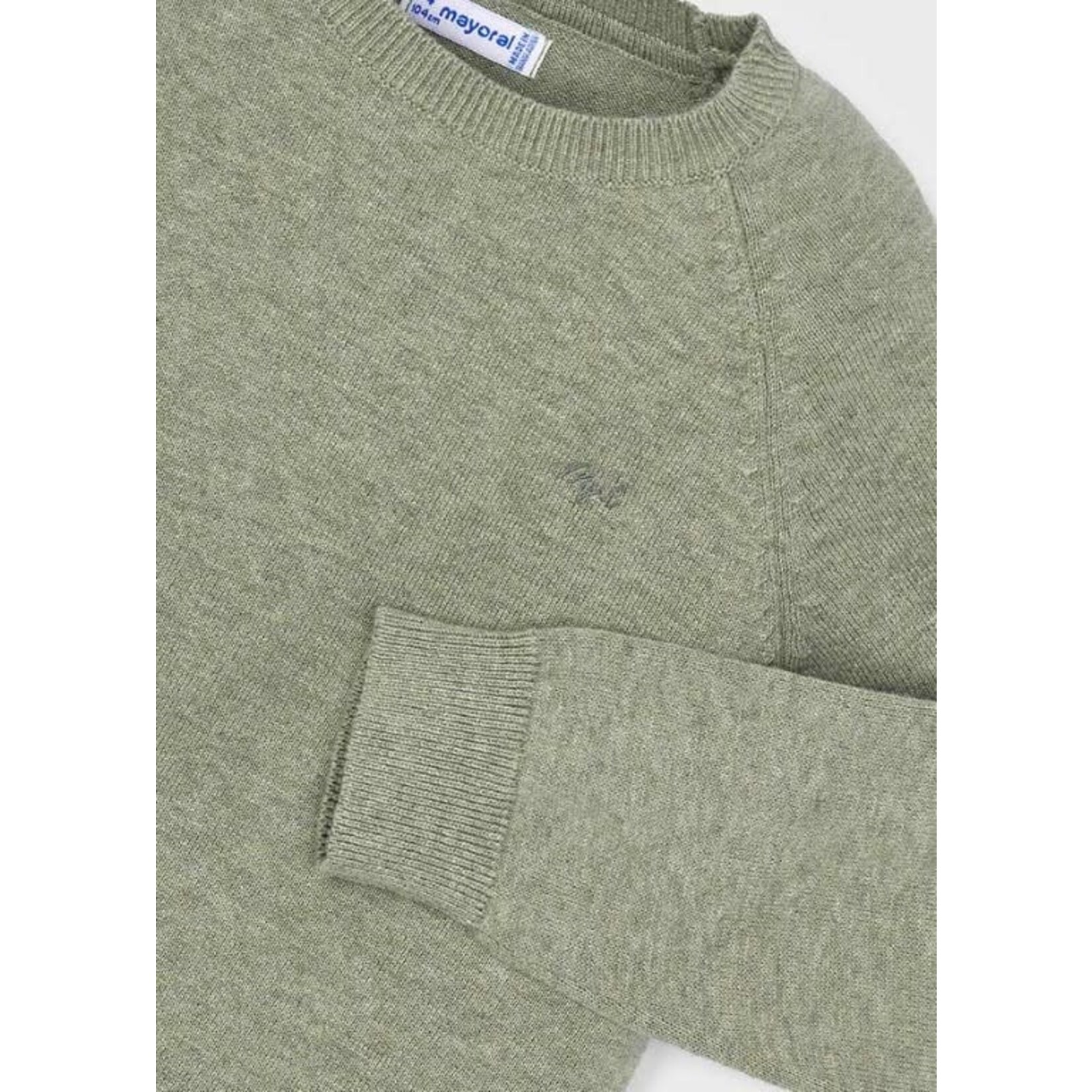 Mayoral Mayoral Basic cotton jumper w/round Pistachio - 25 00323
