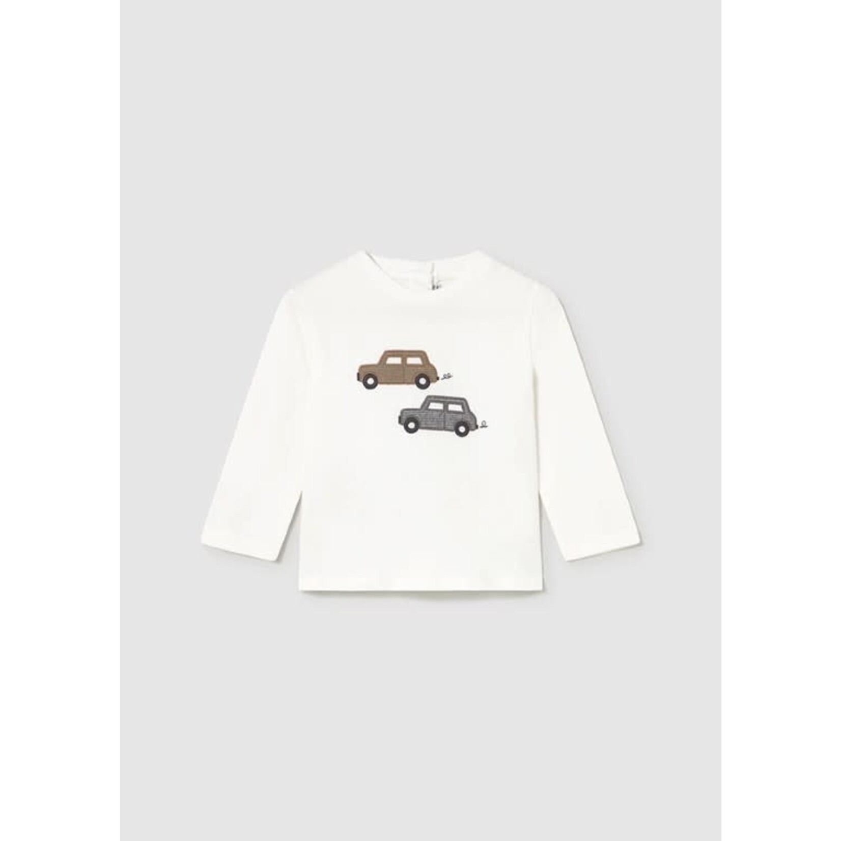 Mayoral Mayoral L/s t-shirt knit applique Cream-fog - 25 02072