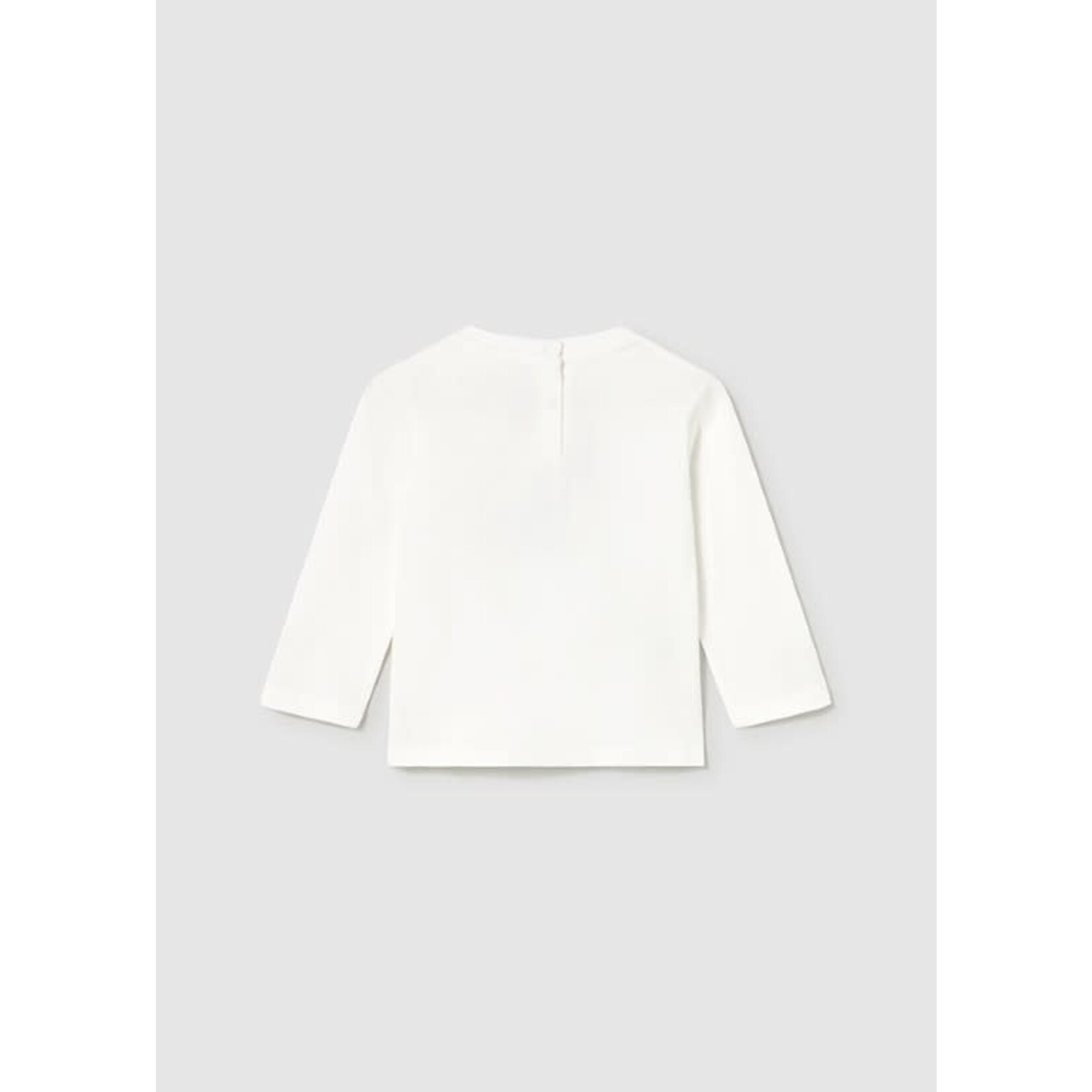 Mayoral Mayoral L/s t-shirt knit applique Cream-fog - 25 02072