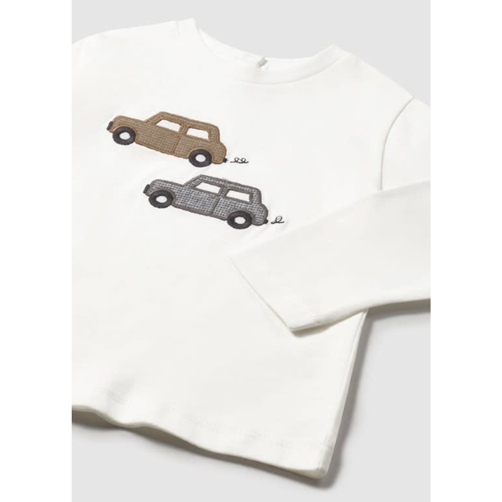 Mayoral Mayoral L/s t-shirt knit applique Cream-fog - 25 02072