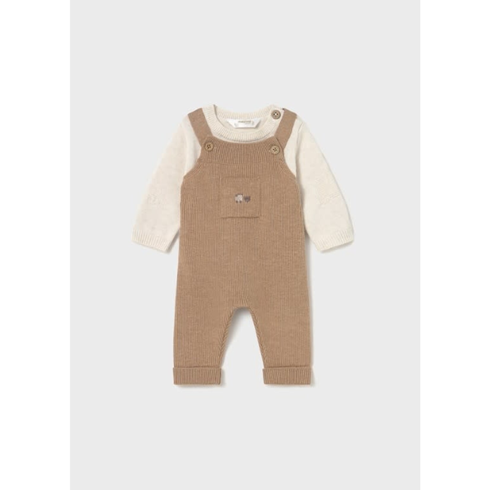 Mayoral Mayoral Knit dungarees set Toffee - 25 02646