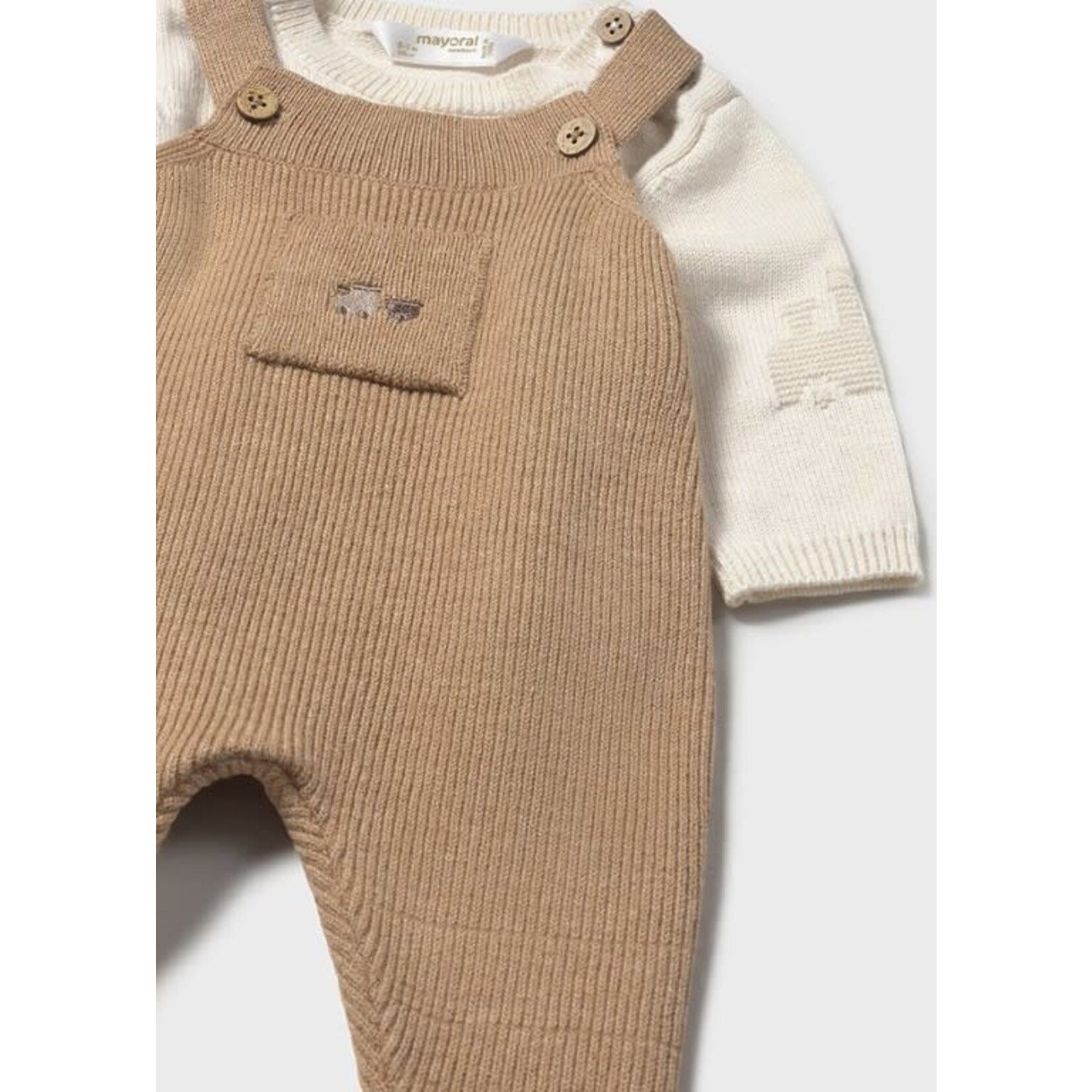 Mayoral Mayoral Knit dungarees set Toffee - 25 02646