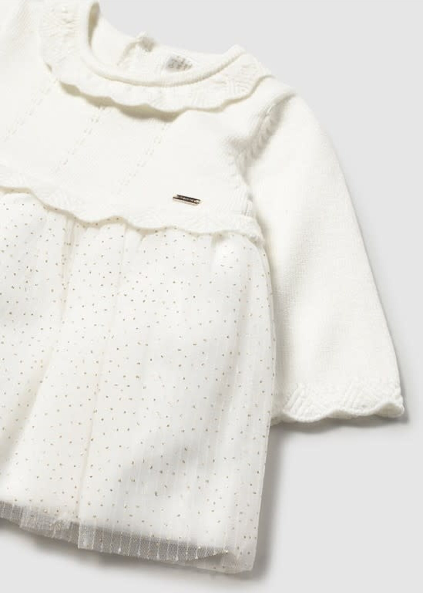 Mayoral Mayoral Tricot/tull dress Natural - 25 02815