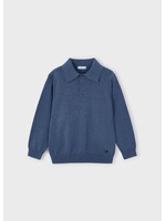 Mayoral Mayoral L/s knit polo H. Steel - 25 04122