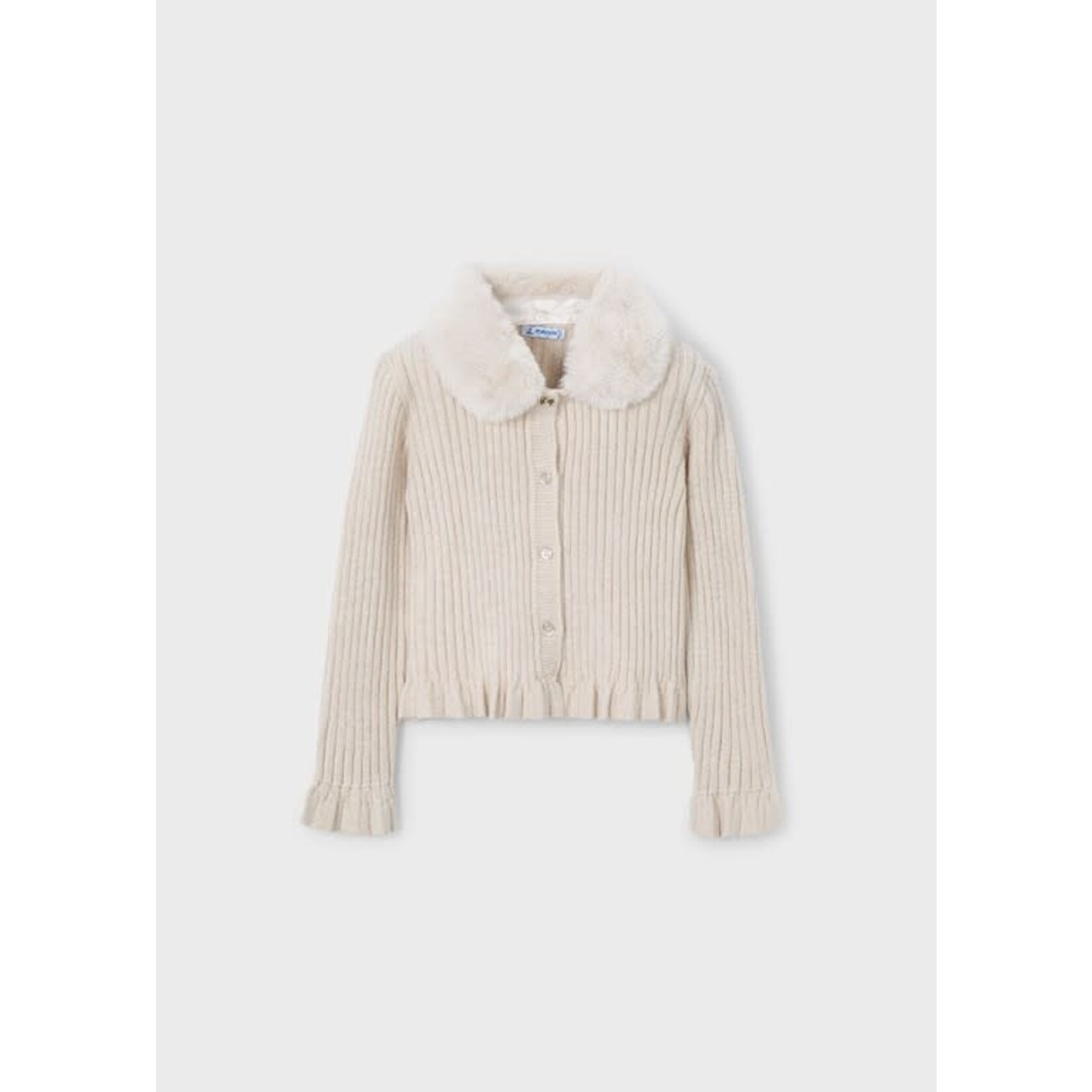 Mayoral Mayoral Faux fur collar cardigan H. Sand - 25 04311