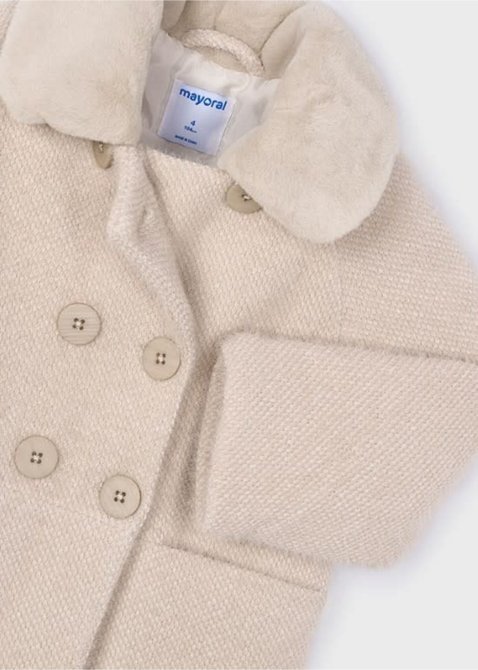 Mayoral Mayoral Knitted fur coat Sand - 25 04438