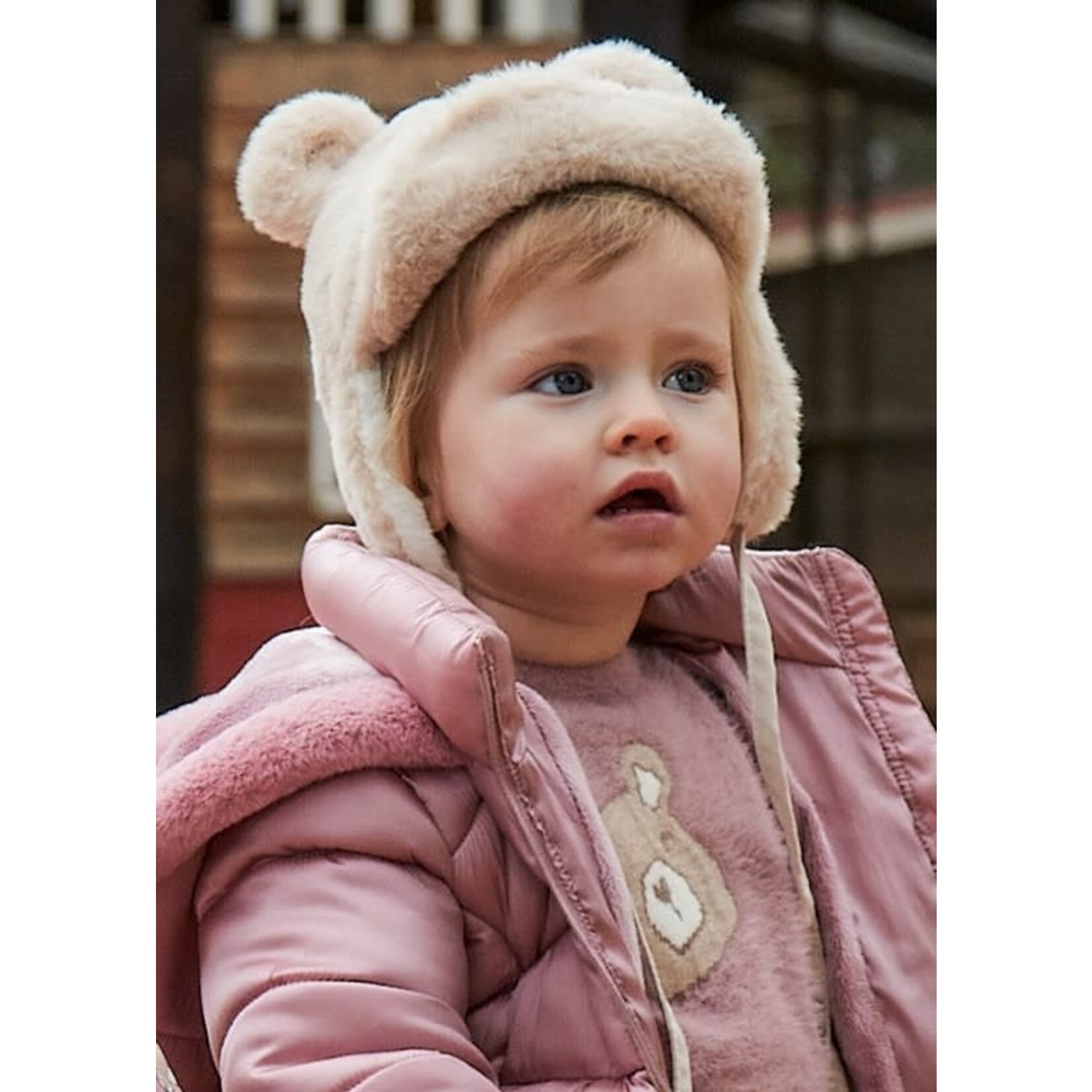 Mayoral Mayoral Fur hat & scarf set Sand - 25 10020
