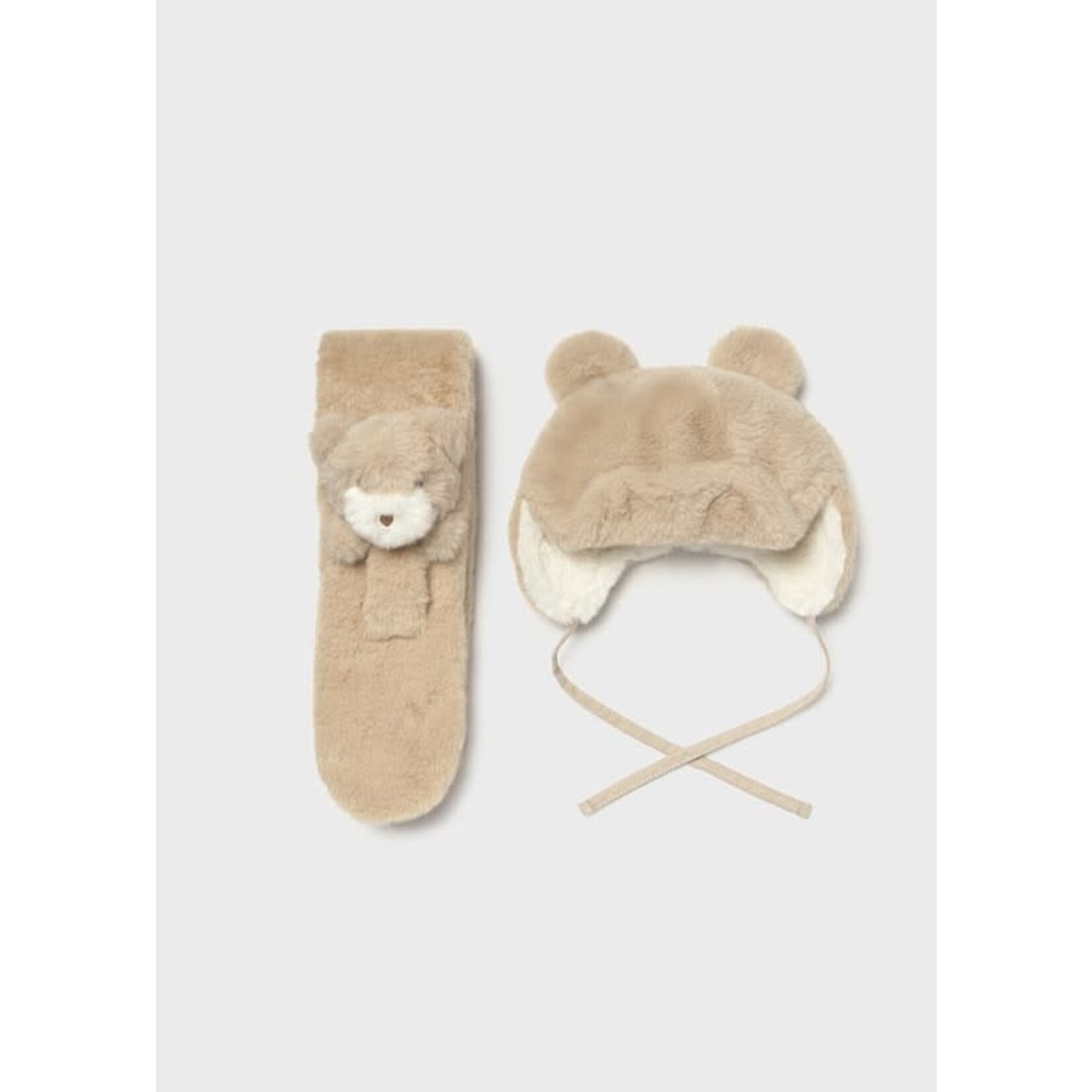 Mayoral Mayoral Fur hat & scarf set Sand - 25 10020