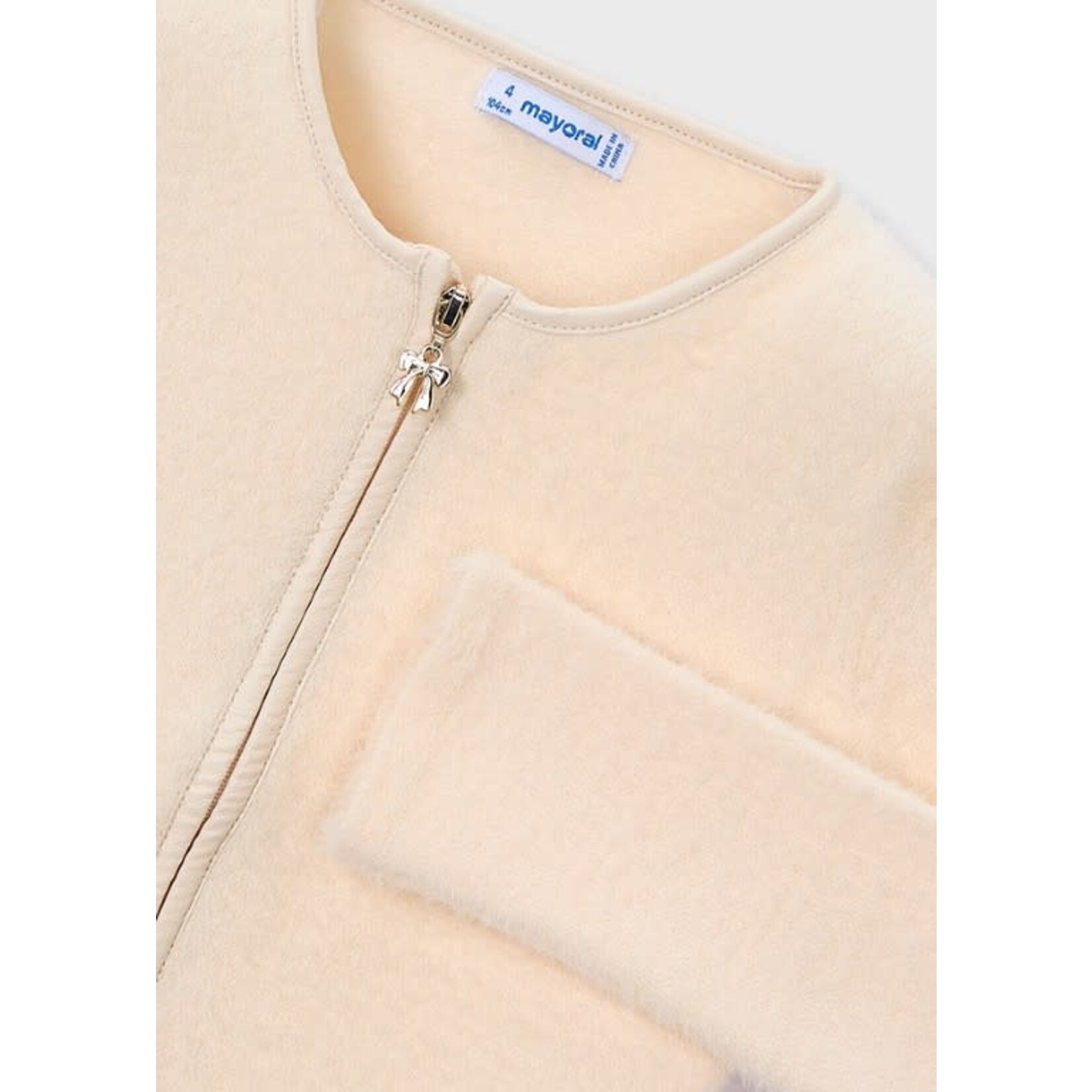 Mayoral Mayoral Knit faux fur cardigan Almond - 25 04310