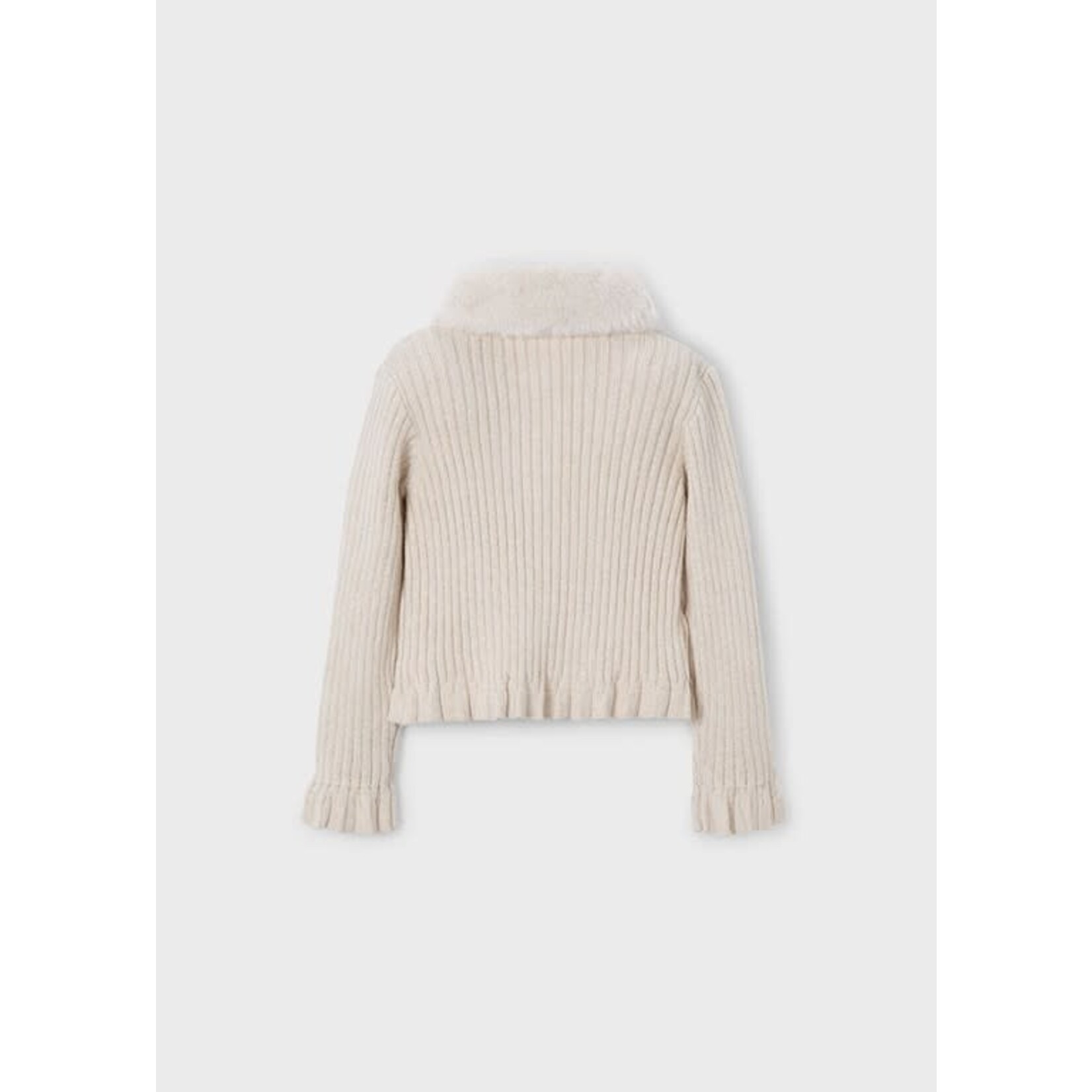 Mayoral Mayoral Faux fur collar cardigan H. Sand - 25 04311