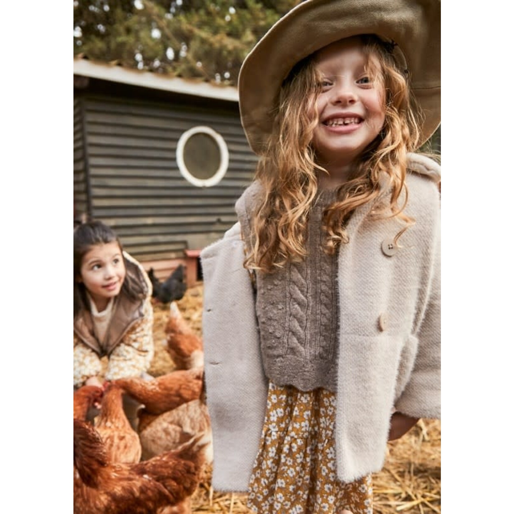 Mayoral Mayoral Knitted fur coat Sand - 25 04438